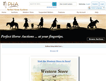 Tablet Screenshot of perfecthorseauctions.com